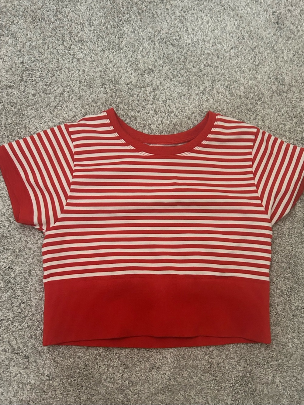 Red & White Striped Short Sleeve Tee